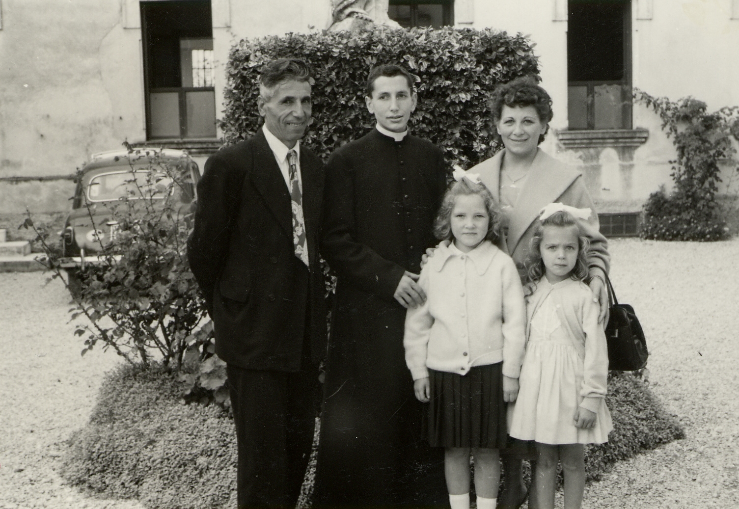 1960?. Zio Mitto, Giovanni, Zia Alice, Loretta and Josephine Sebben.