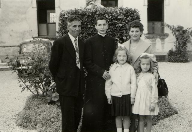 1960?. Zio Mitto, Giovanni, Zia Alice, Loretta and Josephine Sebben.