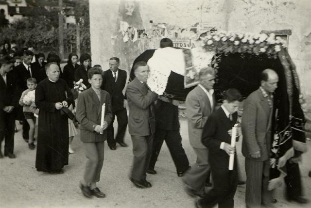 July, 1957, Fonsazo. Don Bortolo's funeral.